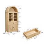 Vintage Style Dome Cabinet with High-Quality Materials and Large Storage Space in Natural Finish