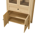 Vintage Style Dome Cabinet with High-Quality Materials and Large Storage Space in Natural Finish