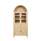 Vintage Style Dome Cabinet with High-Quality Materials and Large Storage Space in Natural Finish