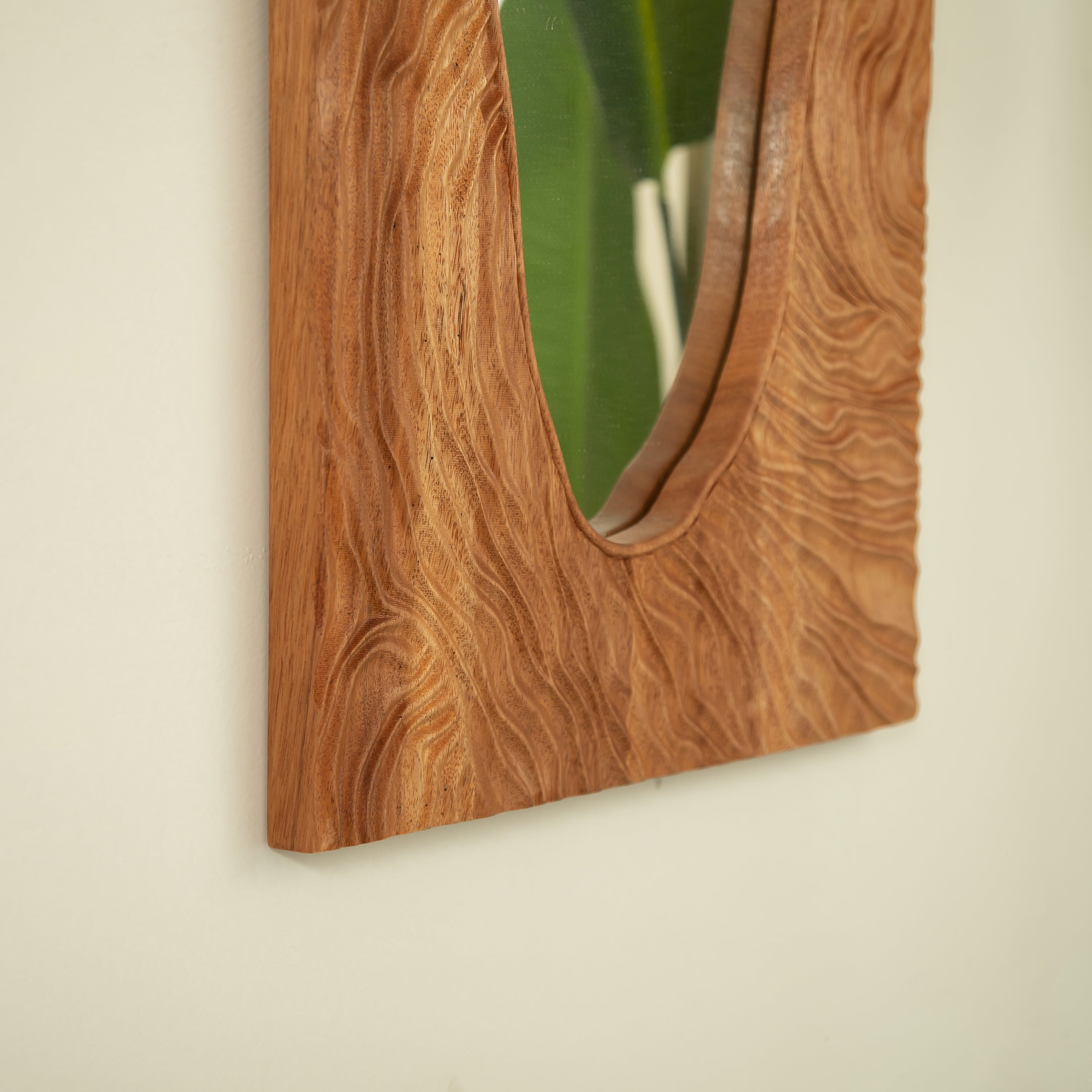 20'' Timeline Mirror, Wall-mounted Vintage Rectangular Solid Rosewood Decorative Mirror, Irregular Mirror, Suitable for Bathroom, Bedroom, Living Room, Entryway, etc. Mirror