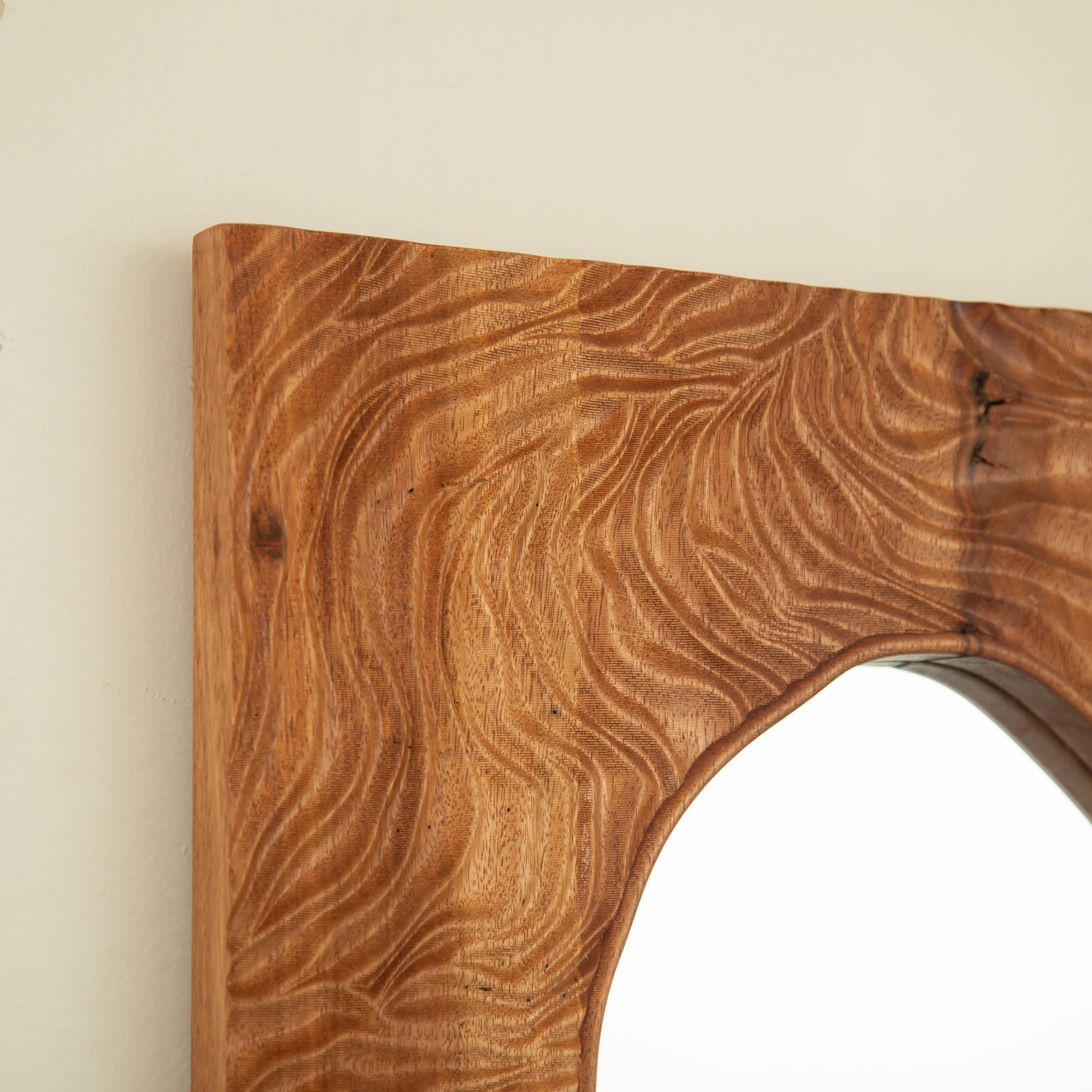 20'' Timeline Mirror, Wall-mounted Vintage Rectangular Solid Rosewood Decorative Mirror, Irregular Mirror, Suitable for Bathroom, Bedroom, Living Room, Entryway, etc. Mirror