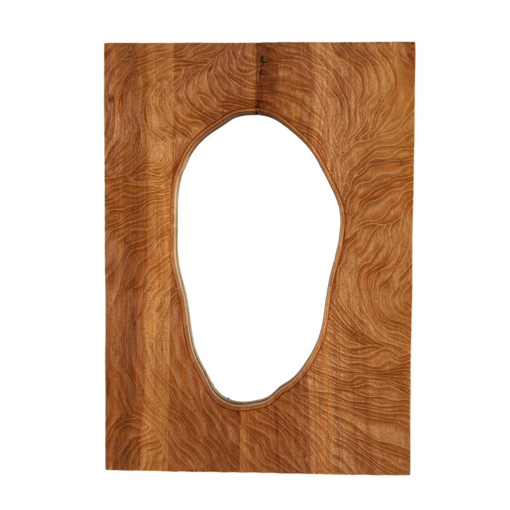 Vintage Solid Rosewood 20 Inch Wall Mirror.