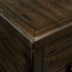 Solid Wood End Table, Rectangle 23.6 inch Narrow Side Table with Drawer, Vintage Bedside Table Nightstand for Small Spaces, Living Room, Bedroom, Easy Assembly, Espresso