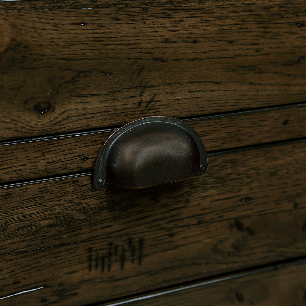 Solid Wood End Table, Rectangle 23.6 inch Narrow Side Table with Drawer, Vintage Bedside Table Nightstand for Small Spaces, Living Room, Bedroom, Easy Assembly, Espresso