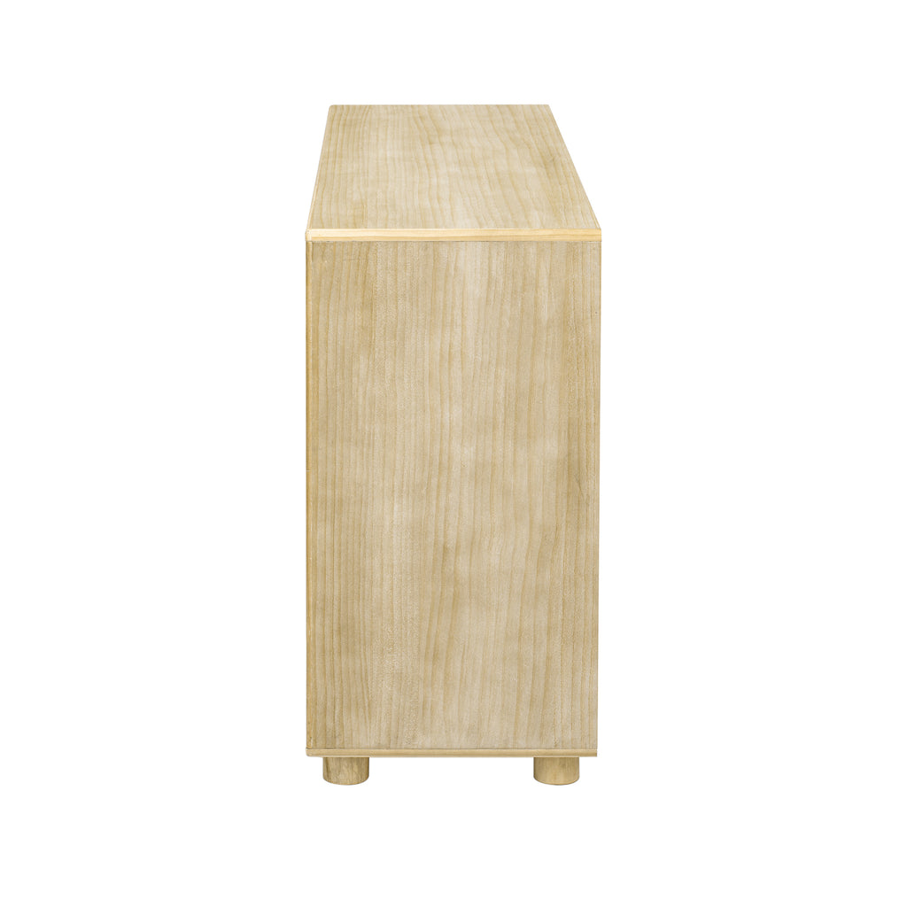 TREXM Console Table for Entryway, Vintage Entryway Table with Drawers and Shelves, Perfect Console Tables with Storage for Entryway, Hallway, Living Room (Natural Wood Wash)