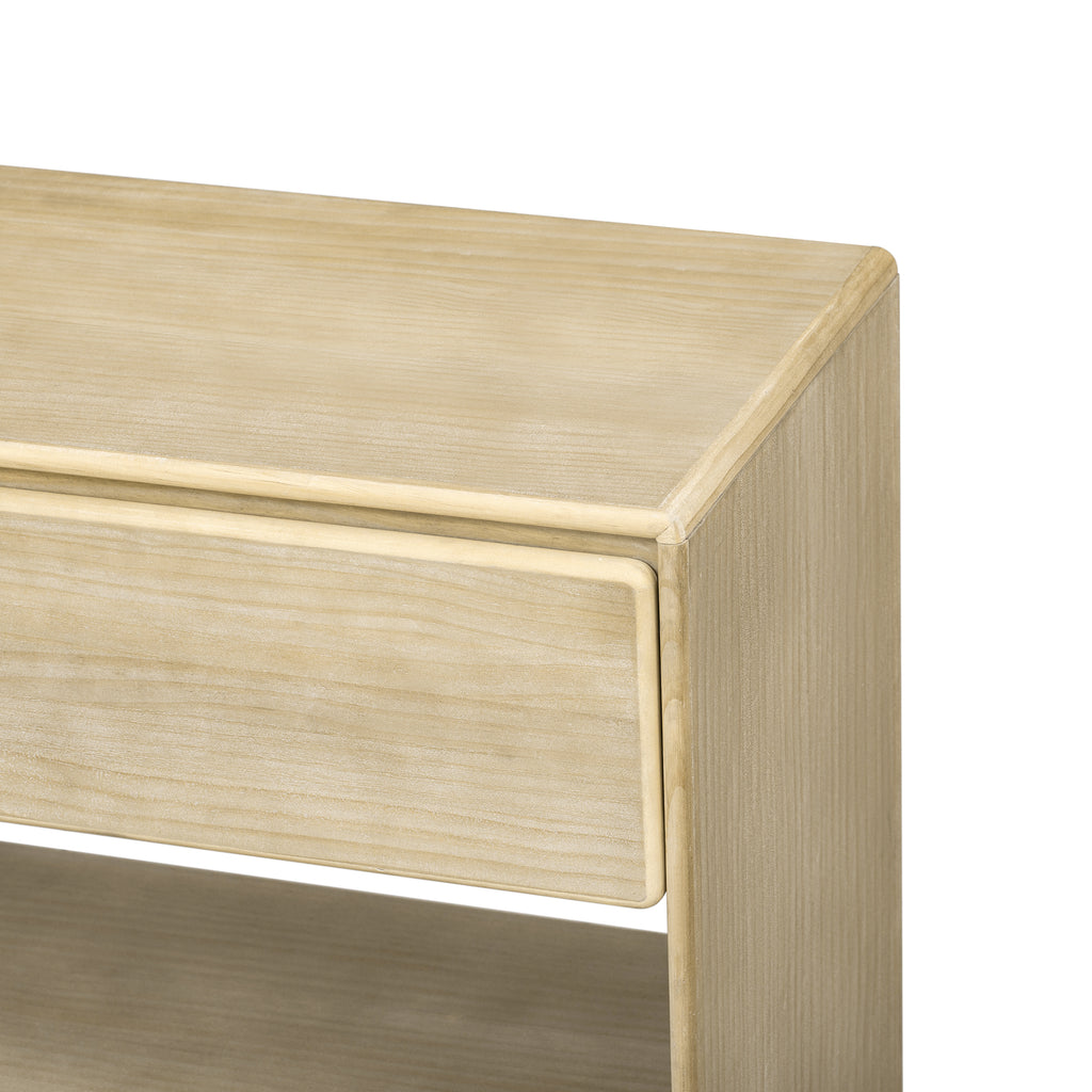 TREXM Console Table for Entryway, Vintage Entryway Table with Drawers and Shelves, Perfect Console Tables with Storage for Entryway, Hallway, Living Room (Natural Wood Wash)