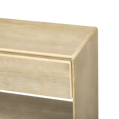 TREXM Console Table for Entryway, Vintage Entryway Table with Drawers and Shelves, Perfect Console Tables with Storage for Entryway, Hallway, Living Room (Natural Wood Wash)