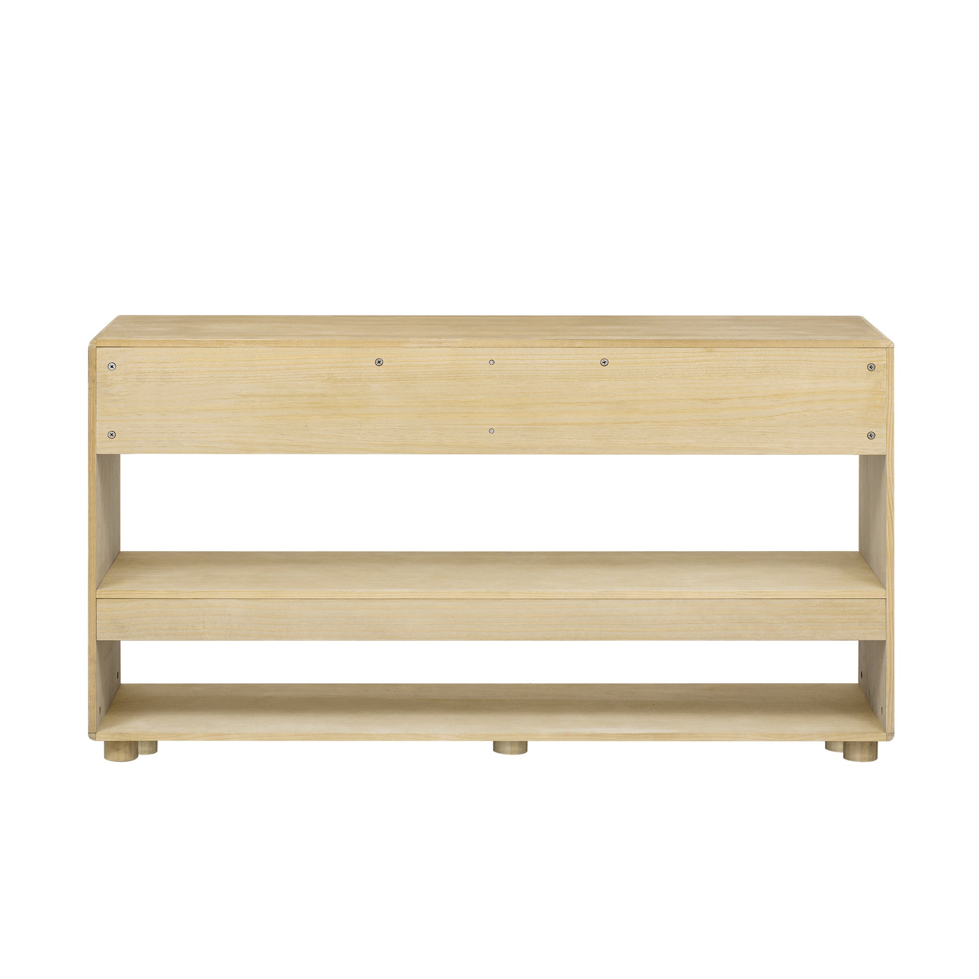 TREXM Console Table for Entryway, Vintage Entryway Table with Drawers and Shelves, Perfect Console Tables with Storage for Entryway, Hallway, Living Room (Natural Wood Wash)