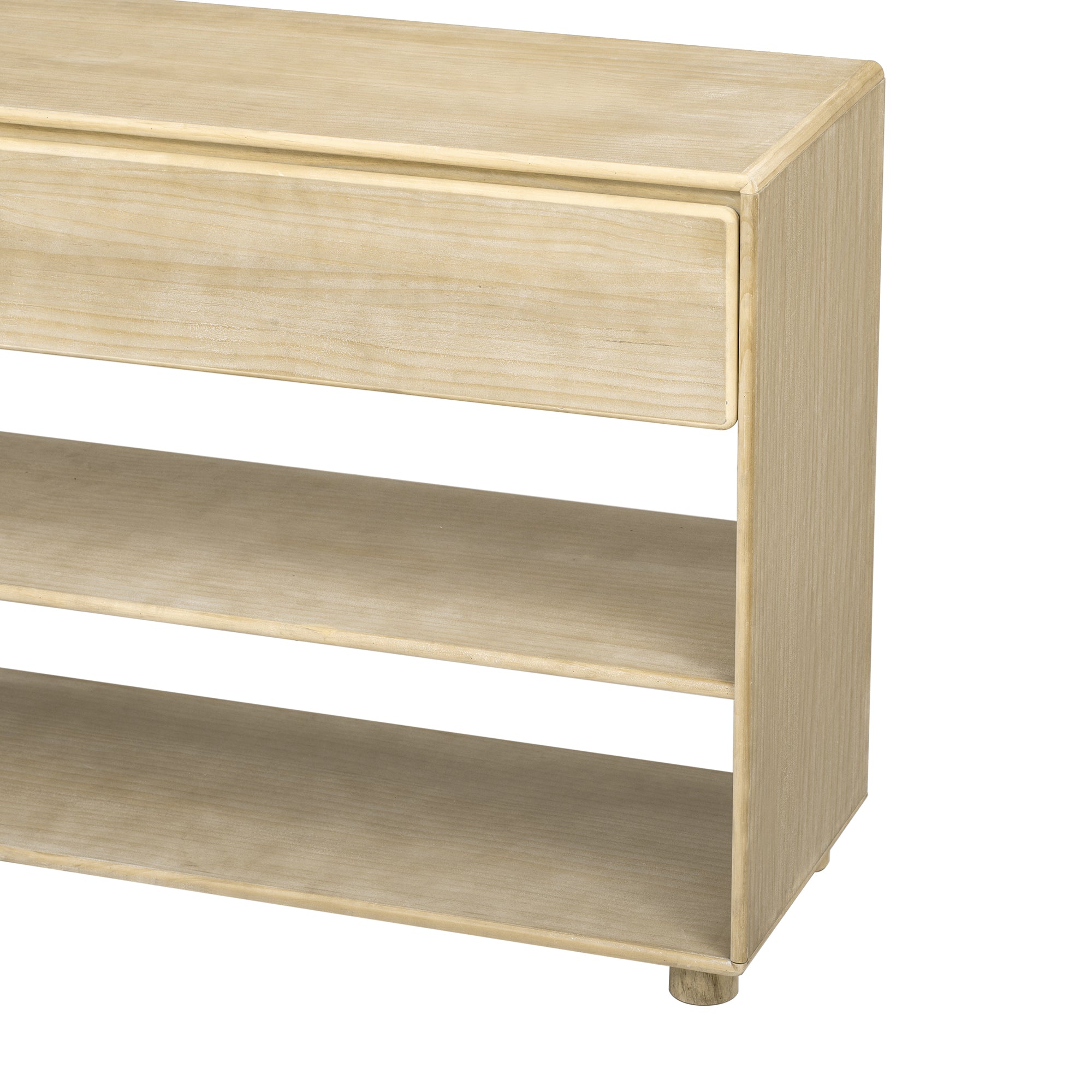 TREXM Console Table for Entryway, Vintage Entryway Table with Drawers and Shelves, Perfect Console Tables with Storage for Entryway, Hallway, Living Room (Natural Wood Wash)