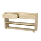 TREXM Console Table for Entryway, Vintage Entryway Table with Drawers and Shelves, Perfect Console Tables with Storage for Entryway, Hallway, Living Room (Natural Wood Wash)