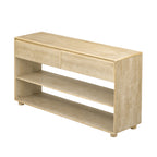 TREXM Console Table for Entryway, Vintage Entryway Table with Drawers and Shelves, Perfect Console Tables with Storage for Entryway, Hallway, Living Room (Natural Wood Wash)