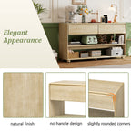 TREXM Console Table for Entryway, Vintage Entryway Table with Drawers and Shelves, Perfect Console Tables with Storage for Entryway, Hallway, Living Room (Natural Wood Wash)