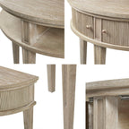 Vintage Storage Console Table with Elegant Farmhouse Charm in Reclaimed Wheat Finish Console Table