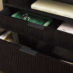 Walker Edison Transitional Reeded and Narrow/Wide Bookshelves and Desks with Drawers and Hutch