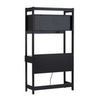 Walker Edison Transitional Reeded and Narrow/Wide Bookshelves and Desks with Drawers and Hutch