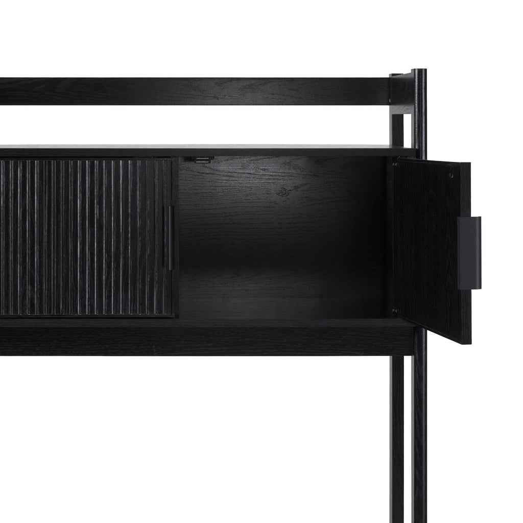 Walker Edison Transitional Reeded and Narrow/Wide Bookshelves and Desks with Drawers and Hutch