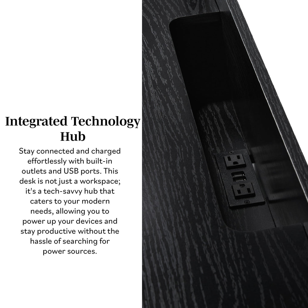 Walker Edison Transitional Reeded and Narrow/Wide Bookshelves and Desks with Drawers and Hutch