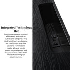 Walker Edison Transitional Reeded and Narrow/Wide Bookshelves and Desks with Drawers and Hutch