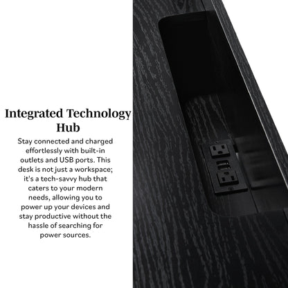 Walker Edison Transitional Reeded and Narrow/Wide Bookshelves and Desks with Drawers and Hutch