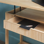 Walker Edison Transitional Reeded and Narrow/Wide Bookshelves and Desks with Drawers and Hutch