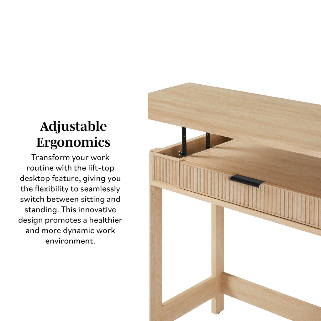 Walker Edison Transitional Reeded and Narrow/Wide Bookshelves and Desks with Drawers and Hutch