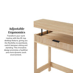 Walker Edison Transitional Reeded and Narrow/Wide Bookshelves and Desks with Drawers and Hutch