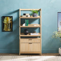 Walker Edison Transitional Reeded and Narrow/Wide Bookshelves and Desks with Drawers and Hutch