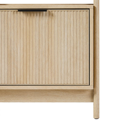 Walker Edison Transitional Reeded and Narrow/Wide Bookshelves and Desks with Drawers and Hutch