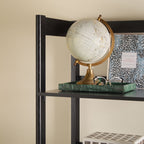 Walker Edison Transitional Reeded and Narrow/Wide Bookshelves and Desks with Drawers and Hutch