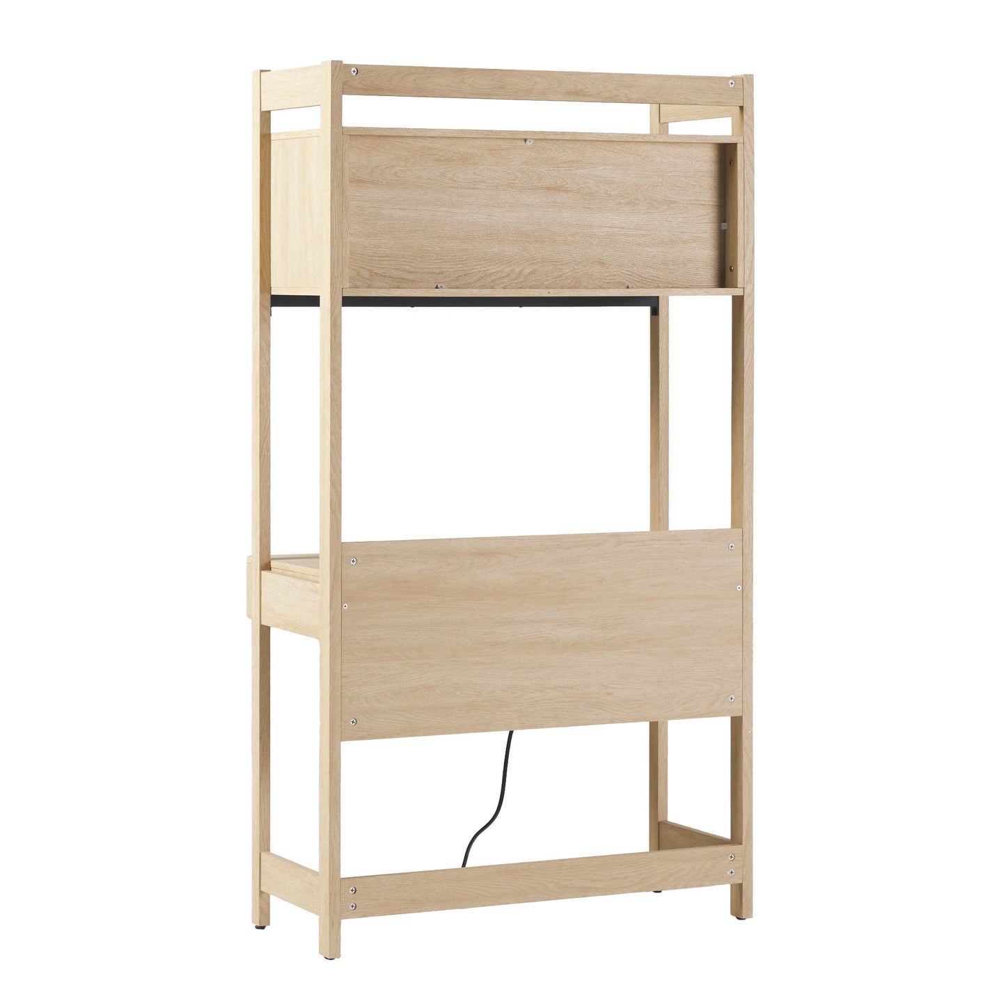 Walker Edison Transitional Reeded and Narrow/Wide Bookshelves and Desks with Drawers and Hutch