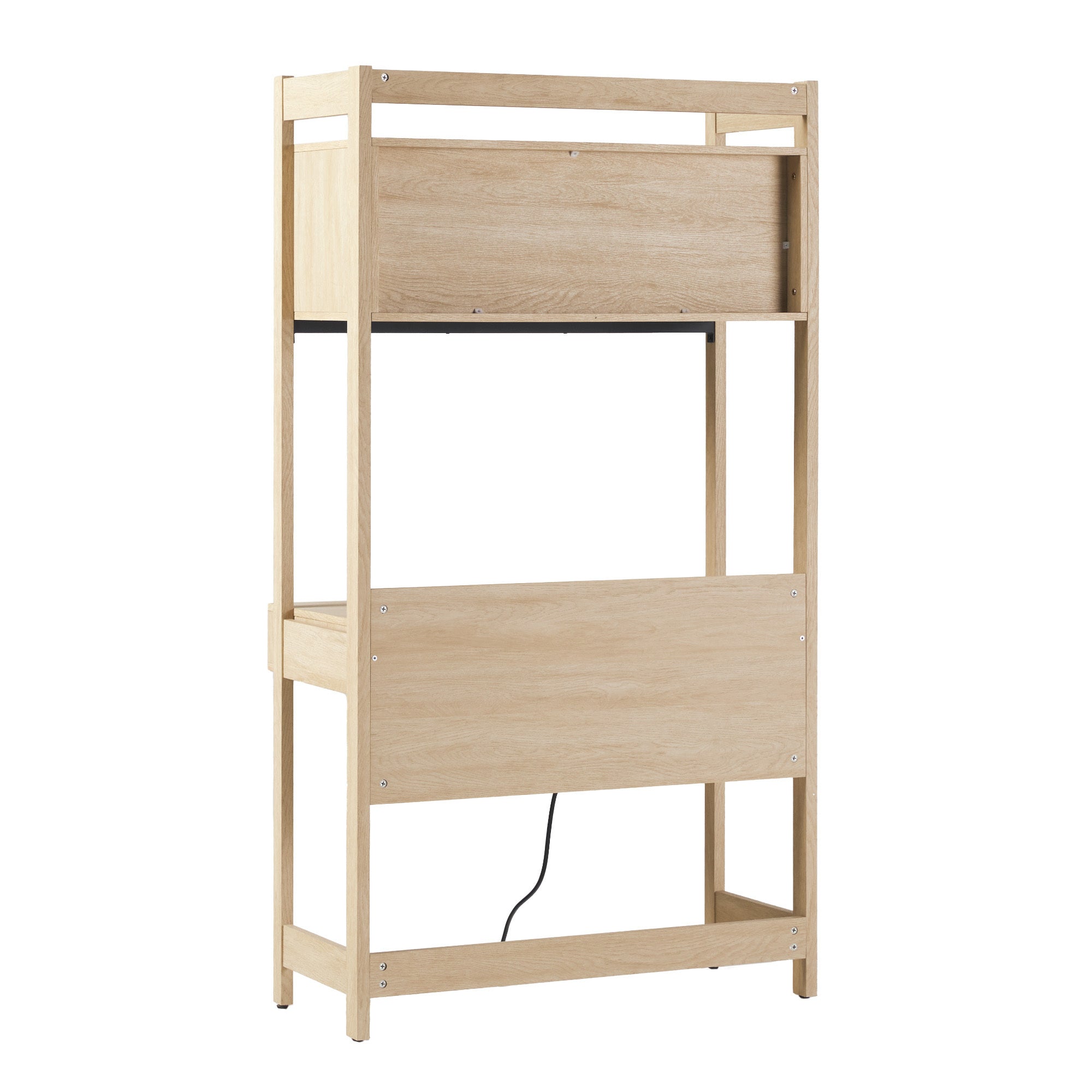 Walker Edison Transitional Reeded and Narrow/Wide Bookshelves and Desks with Drawers and Hutch