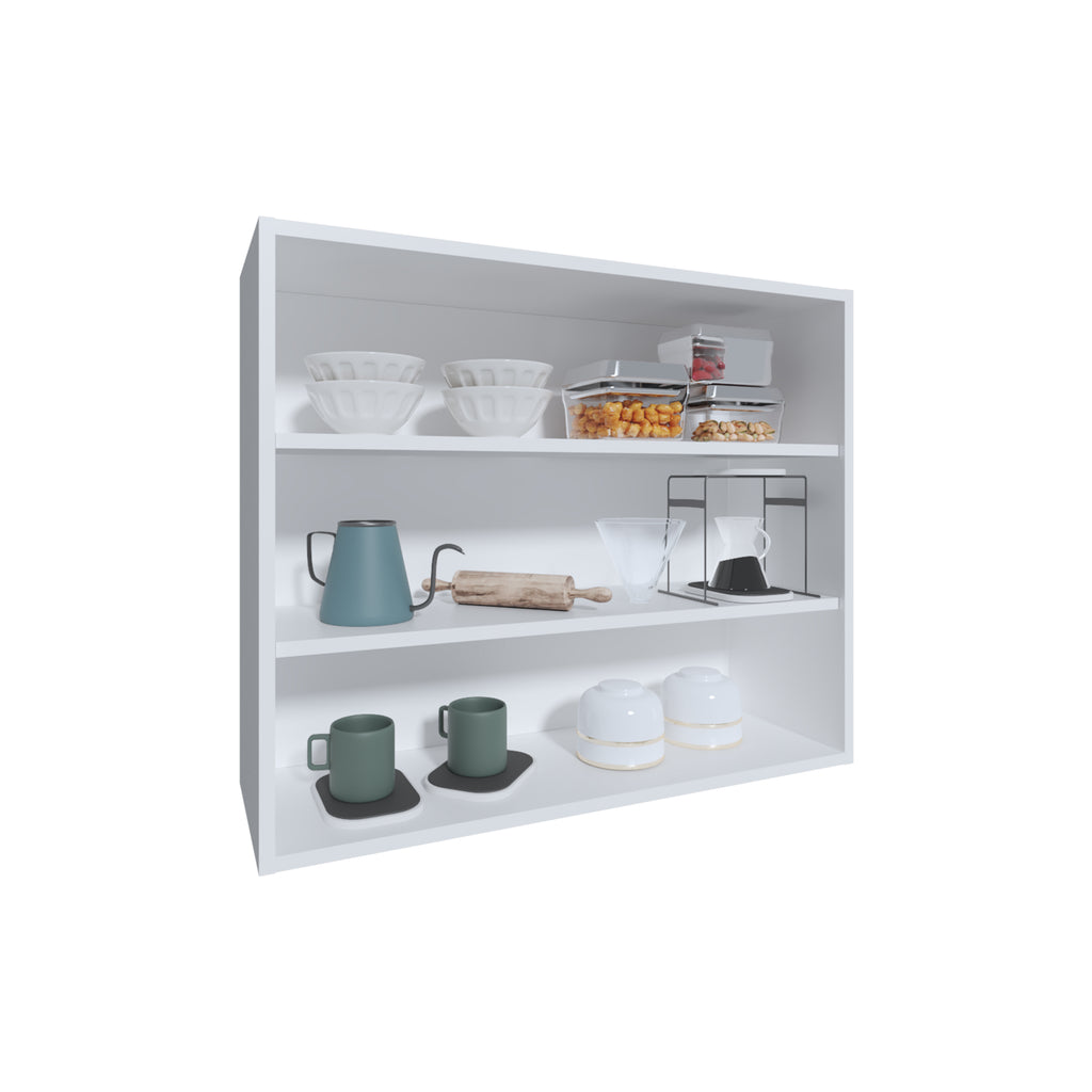Wally 36 Wide x 30H 3-Tier Open Wall Cabinet, Wall Shelf, Storage Cabinet, Cube Shelf Bedroom, Office, Living Room, Garage White
