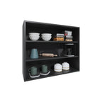 Wally 36 Wide x 30H 3-Tier Open Wall Cabinet, Wall Shelf, Storage Cabinet, Cube Shelf Bedroom, Office, Living Room, Garage Black