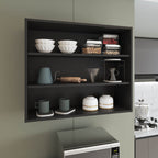 Wally 36 Wide x 30H 3-Tier Open Wall Cabinet, Wall Shelf, Storage Cabinet, Cube Shelf Bedroom, Office, Living Room, Garage Black