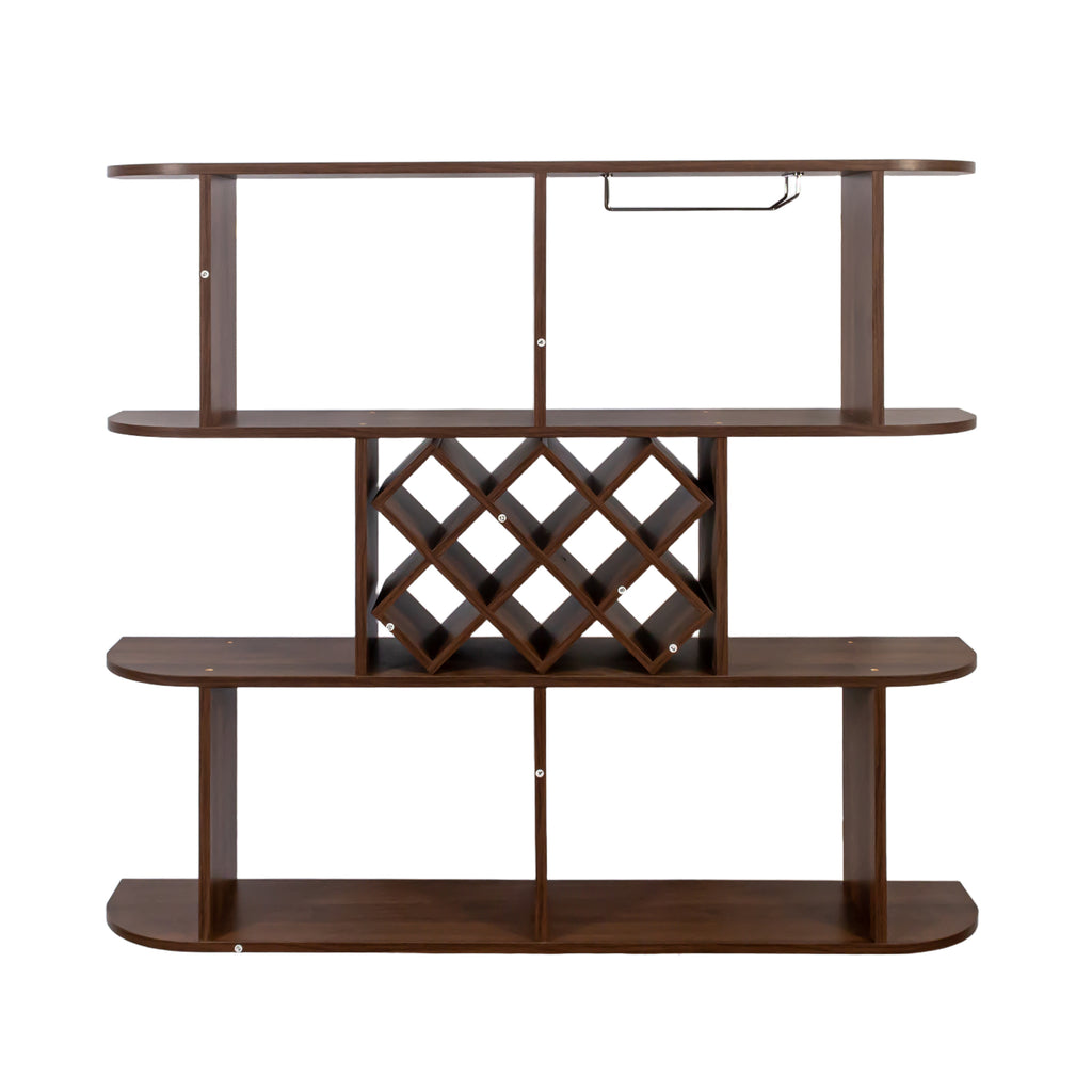 Large Wall Mounted 3 Tier Rustic Bottle Wine Rack,Multifunctional Wooden Wall Mounted Wine Rack,Storage Rack with Wine Glass Holder,mounted wall Storage winerack Rack for Home Bar Dining Room Decor