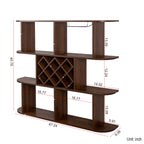 Large Wall Mounted 3 Tier Rustic Bottle Wine Rack,Multifunctional Wooden Wall Mounted Wine Rack,Storage Rack with Wine Glass Holder,mounted wall Storage winerack Rack for Home Bar Dining Room Decor