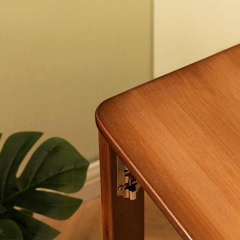 Bamboo Folding Desk,Space-Saving Computer Desk for Small Spaces, Foldable Study Table for Bedroom, Home Office, Dorm, Apartment (Brown) Desk