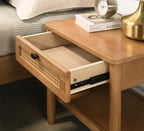 Vichy 3-Piece Rubberwood Corduroy Bedroom Set, Platform Bed with Two Nightstands, Queen