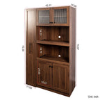 Walnut Farmhouse Pantry Cabinet with Pull-Out Storage.