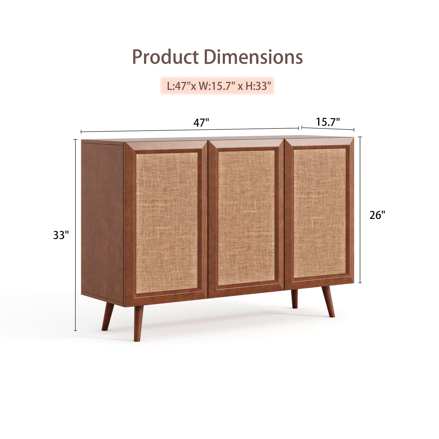 Entryway Storage Media Console Farmhouse Tv Stand Accent Buffet Sideboard Cabinet With Doors and Shelves Buffets