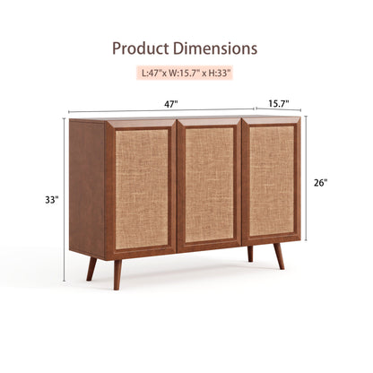 Entryway Storage Media Console Farmhouse Tv Stand Accent Buffet Sideboard Cabinet With Doors and Shelves Buffets