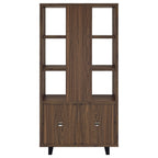 Rodger Walnut 3-shelf Cabinet Bookcase Bookshelf