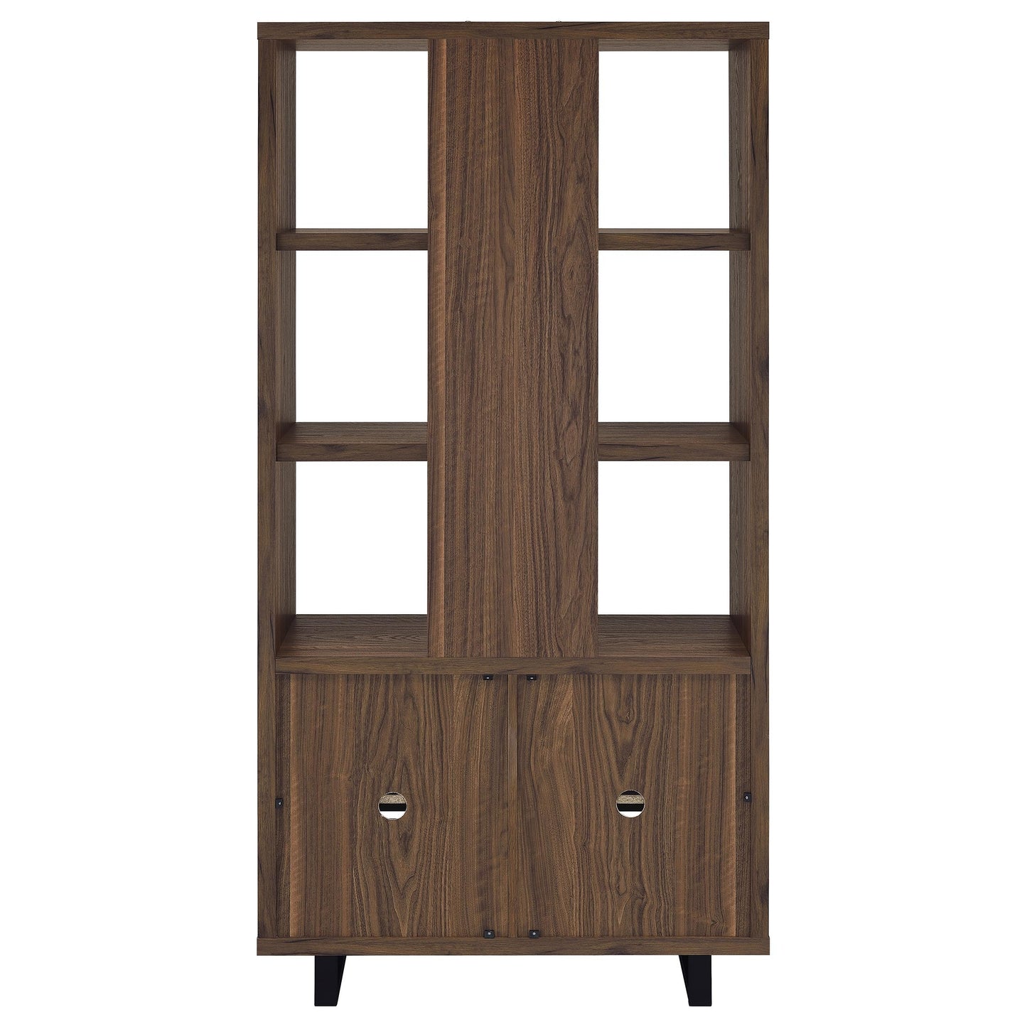 Rodger Walnut 3-shelf Cabinet Bookcase Bookshelf