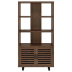 Rodger Walnut 3-shelf Cabinet Bookcase Bookshelf