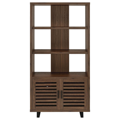 Rodger Walnut 3-shelf Cabinet Bookcase Bookshelf