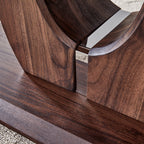 Modern Minimalist Walnut Dark Brown Texture Sticker-Patterned MDF Rectangular Coffee Table. Add a quiet and cozy atmosphere to your home.MDF coffee table,Walnut,Dark Brown textured Sticker,side table.