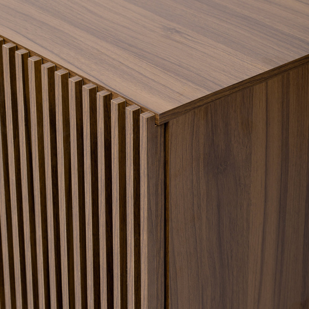 Mid-Century Modern style 2 in 1 PET FRIENDLY Walnut TV STAND Cat house With Sliding glass door flip-down