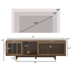 Mid-Century Modern style 2 in 1 PET FRIENDLY Walnut TV STAND Cat house With Sliding glass door flip-down