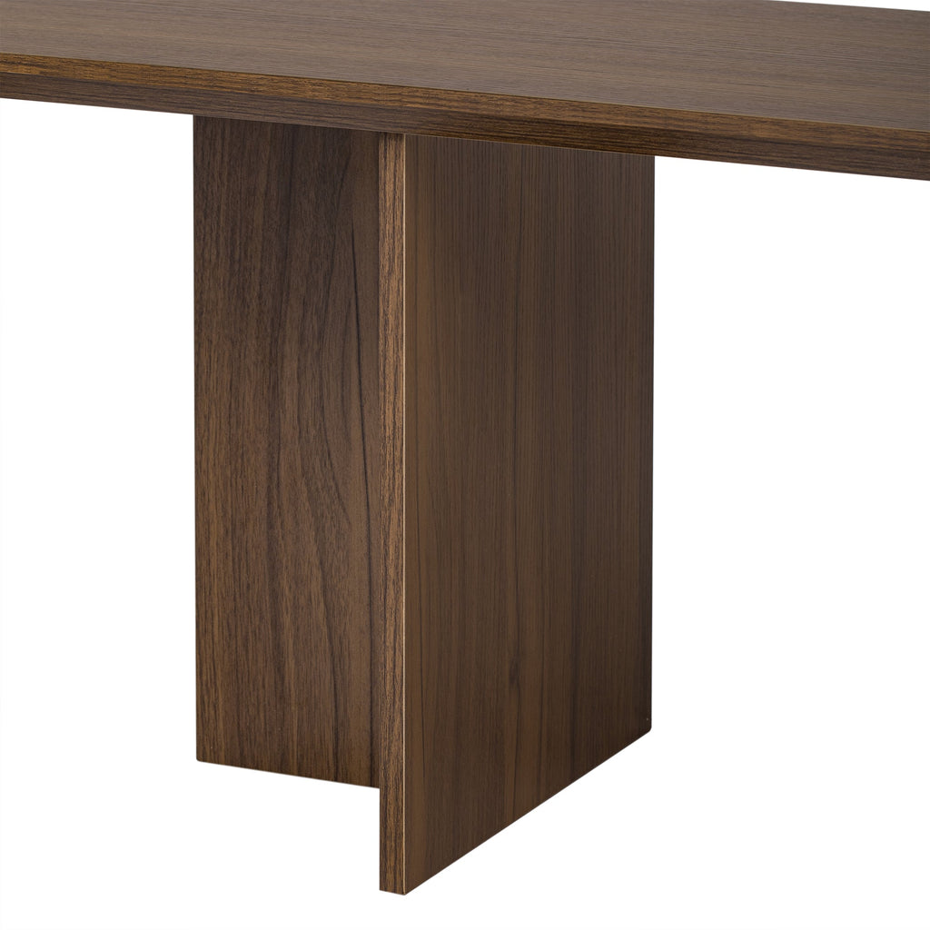 Mid-Century Modern 2 in 1 PET FRIENDLY Walnut TV Stand With Extendable table Soft cushion Sliding door Cat friendly furniture