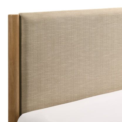 Vichy 3-Piece Rubberwood Bedroom Set, Platform Bed with Two Nightstands, Queen